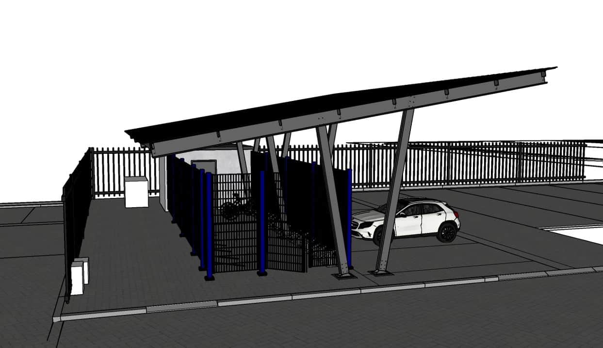 zonnecarports parkeerterrein schot